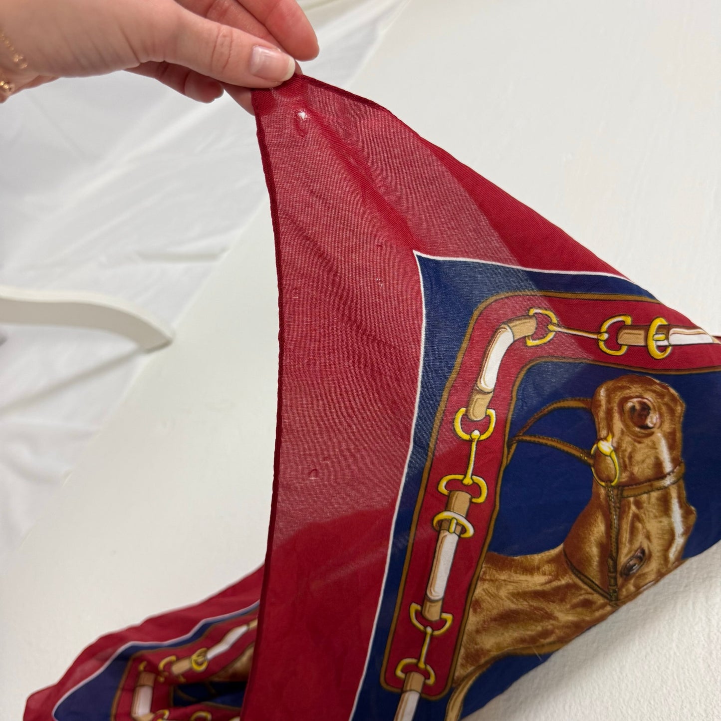 Vintage Liz Sinclair Equestrian Horse Square Scarf