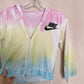 Upcycled Y2K Nike Tie Dye Crop Zip Up Hoodie, Size Small