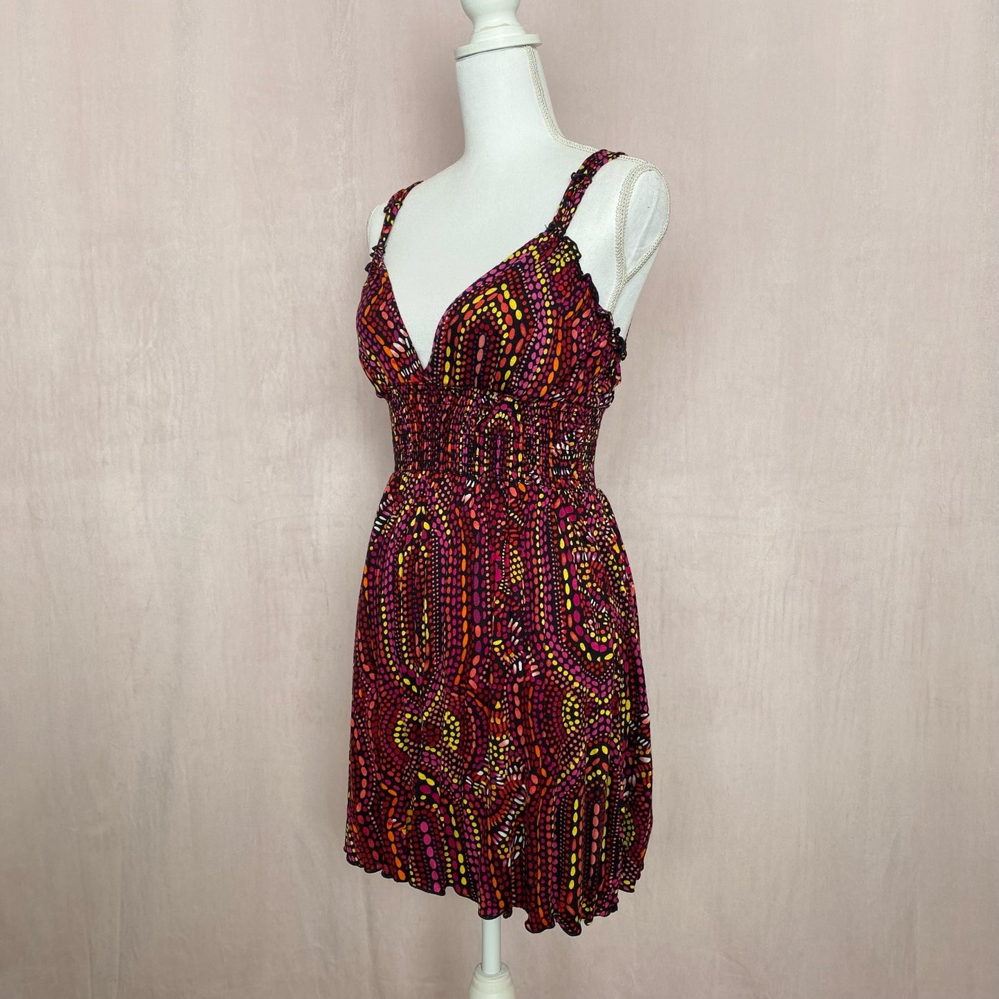 Y2K Lucy Love Boho Fit & Flare Mini Dress, Size Small