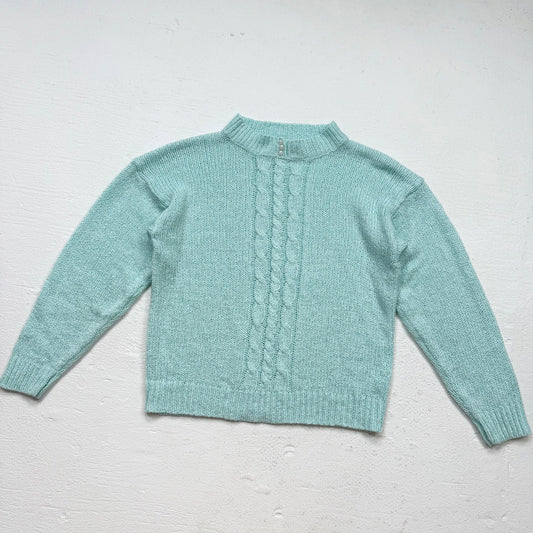 Vintage 80s Sterling Harris Pearl Neck Sweater, Size Medium