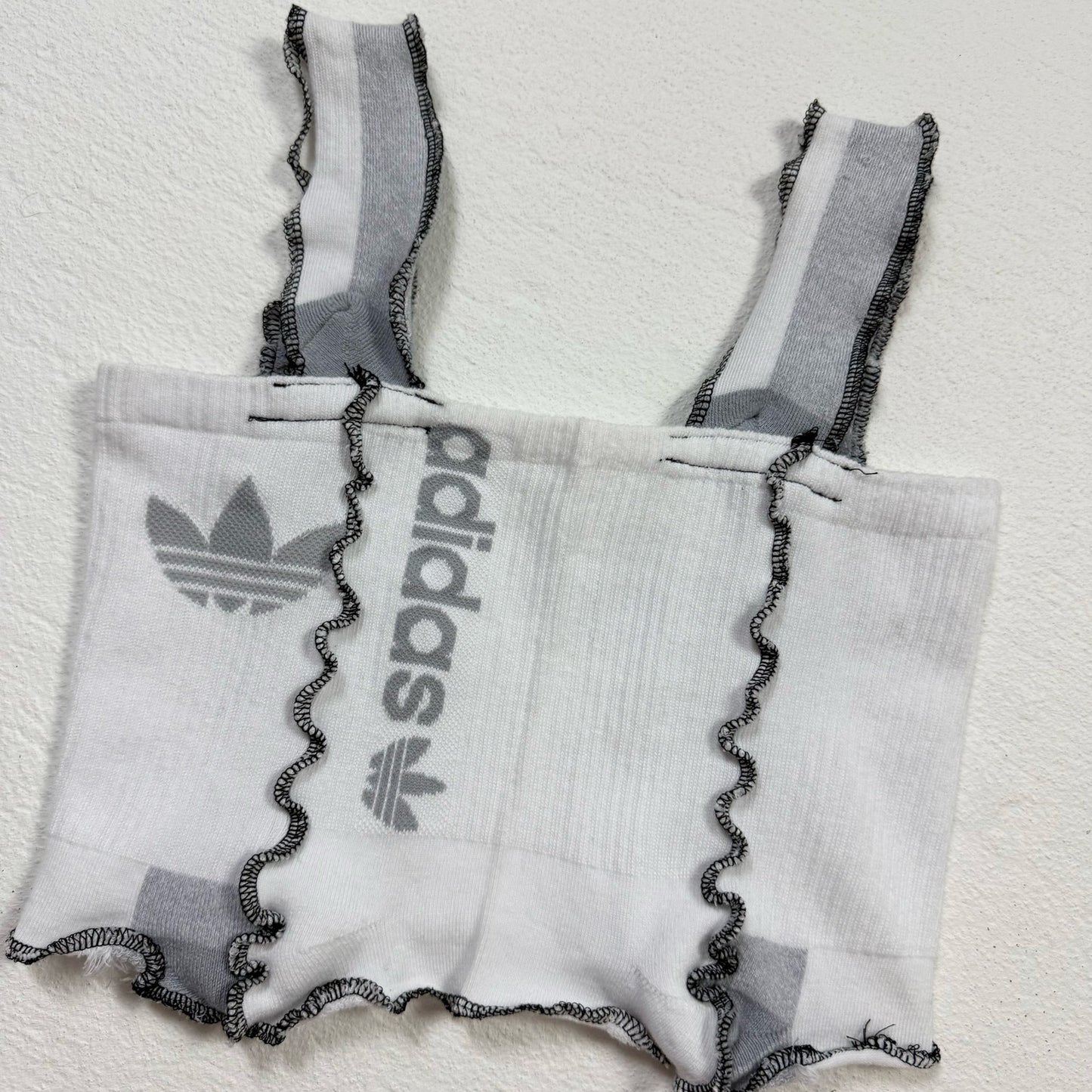 Secondhand Upcycled Adidas Originals Sock Crop Top, Size XS