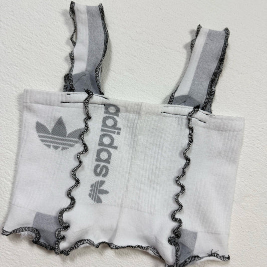 Secondhand Upcycled Adidas Originals Sock Crop Top, Size XS
