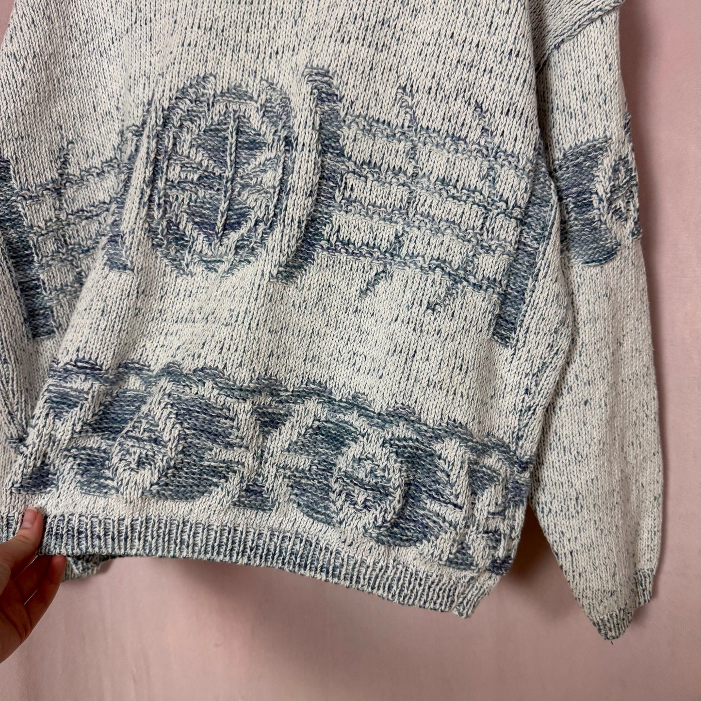 Vintage David Brett Chunky Knit Aztec Sweater, Size XL