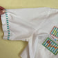 Upcycled Vintage Embroidered Crop Button Up Shirt, Size Large