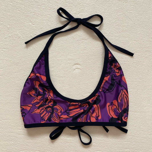 Secondhand Icon Swim Purple Orange Floral Bikini Top, Size Medium