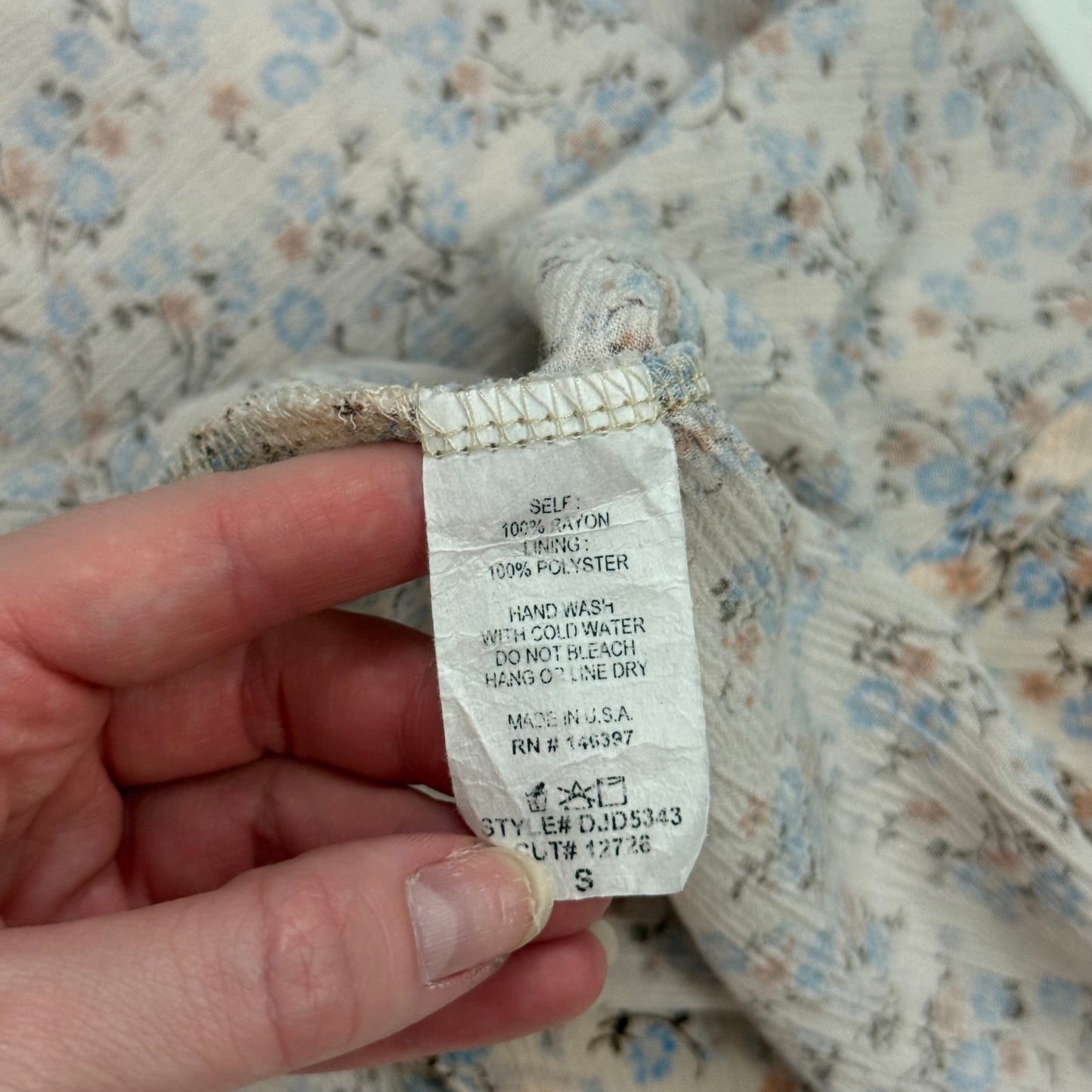 Secondhand Mahina Floral Rayon Handkerchief Hem Halter Midi Dress, Size Small