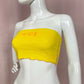 Scrap Fabric Flower Heart Money Yellow Tube Top, Size XS