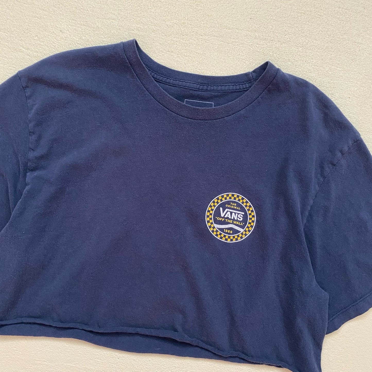 Reworked Vans Off The Wall Graphic Crop Tee, Size Large