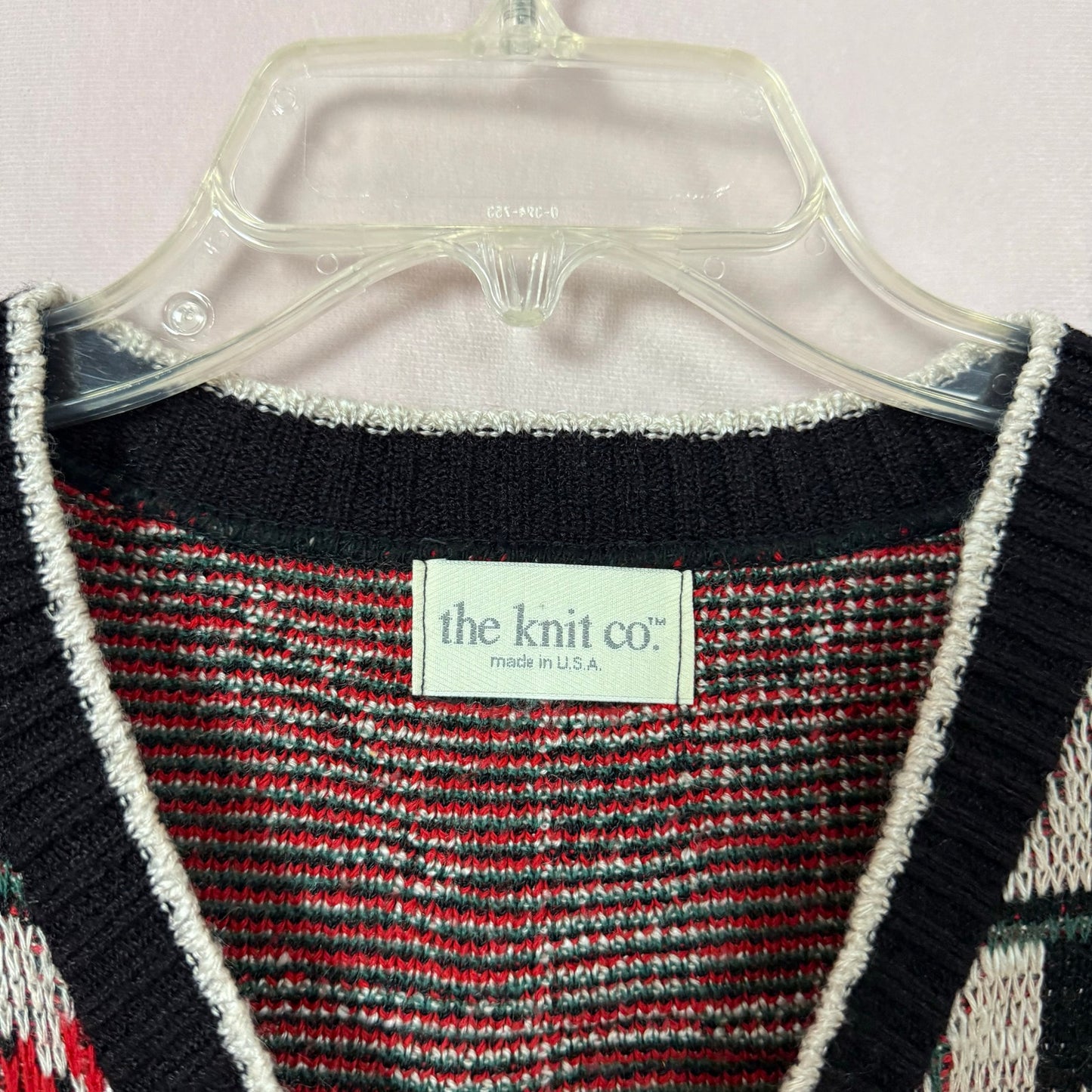 Vintage The Knit Co Holly Berry Holiday Sweater Vest, Size XL