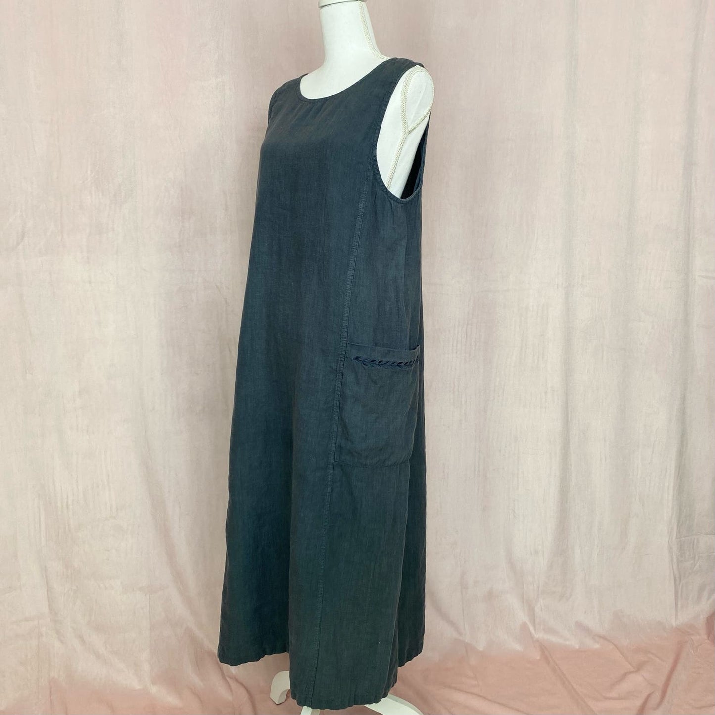 Vintage Bloomingdale’s Studio Linen Midi Dress, Size Medium