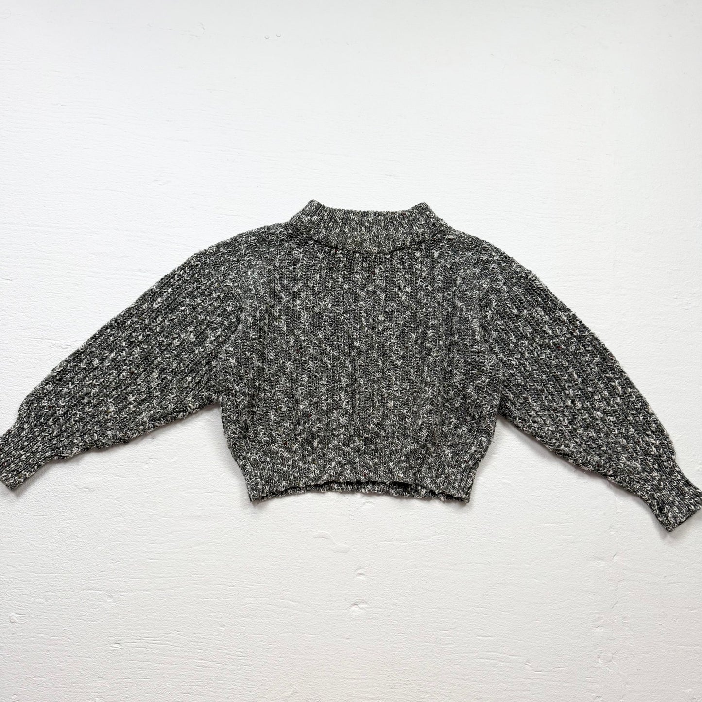 Vintage 90s GAP Chunky Knit Cropped Sweater Gray, Size Small