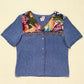 Vintage Lucia Petites Floral Dangly Beaded Denim Shirt, Size Small