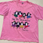 Vintage We Be Jammin Penguin Graphic Pink T-Shirt, Size XL