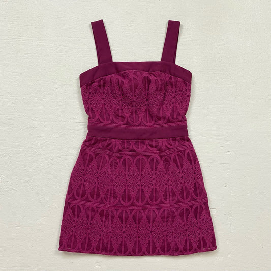 Secondhand Finders Keepers Burgundy Lace Mini Dress, Size Small