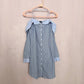 Preowned Topshop Off Shoulder Button Up Mini Shirt Dress, Size 6