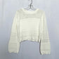 Secondhand Alya Cream Cropped Open Knit Sweater, Size Small