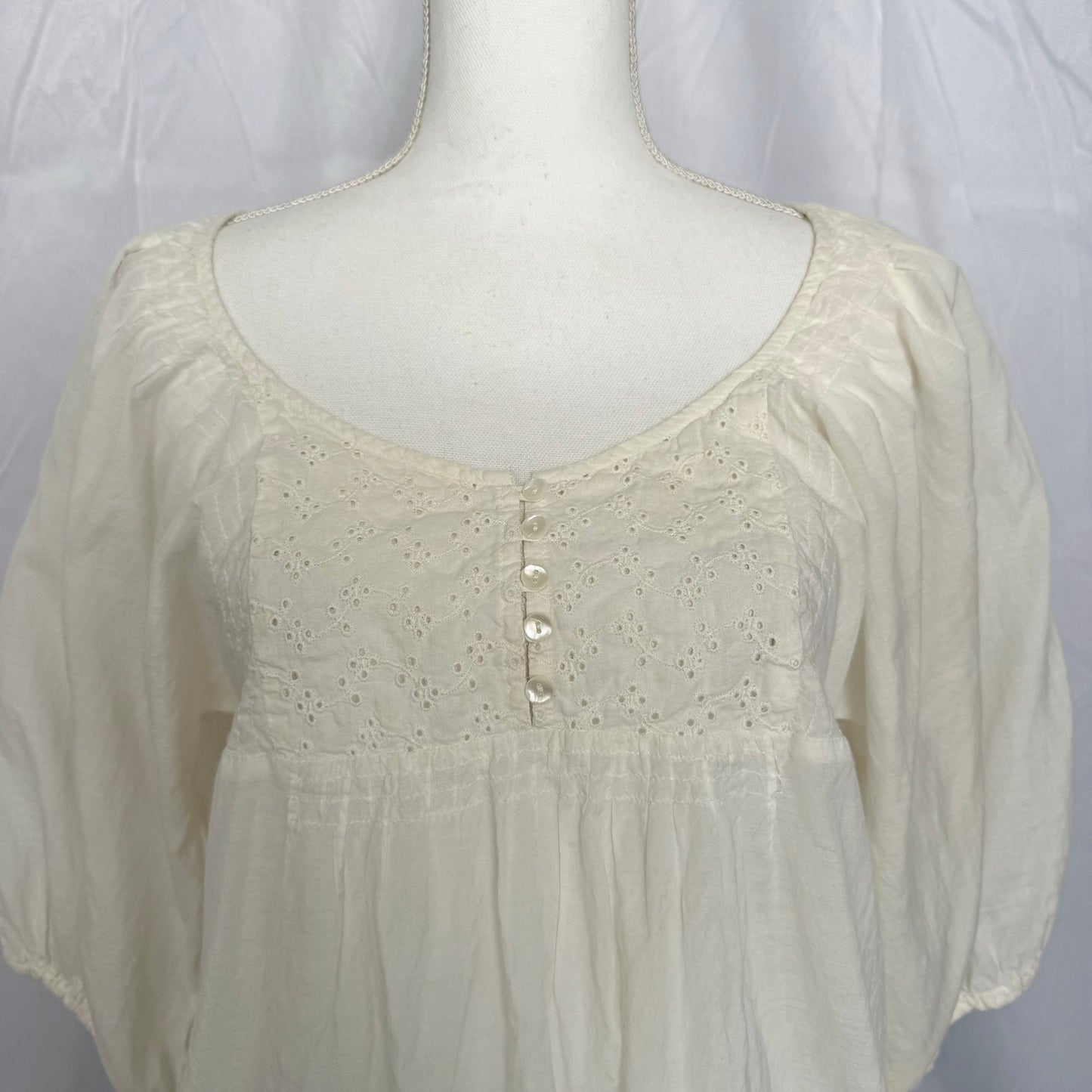Secondhand River Island Puff Sleeve Babydoll Blouse, Size 12
