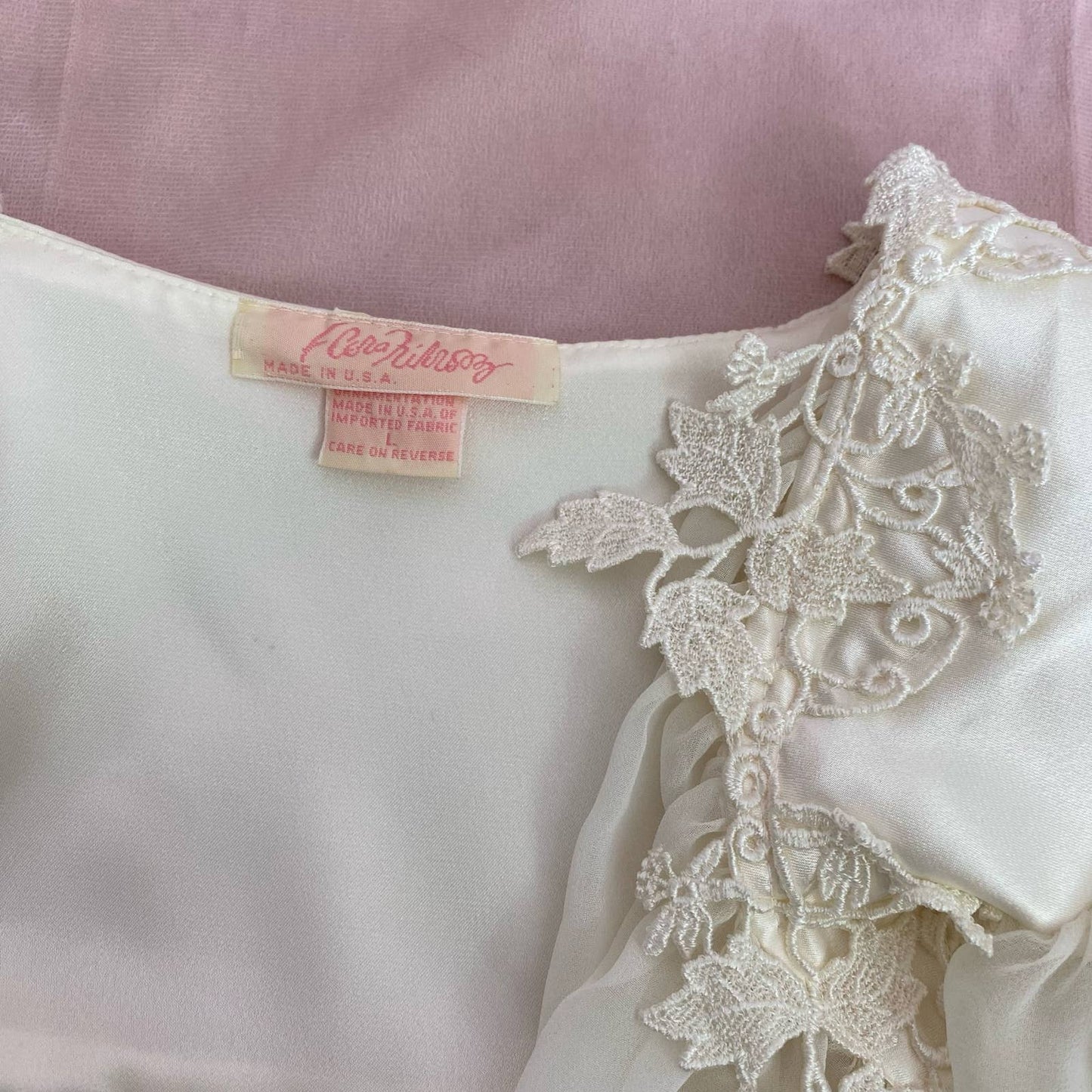 Vintage F Cera Hilrsoz Lace Sheer Kimono, Size Large