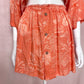 Upcycled Hawaiian Crop Button Up Shirt & Skirt Set, Size Large