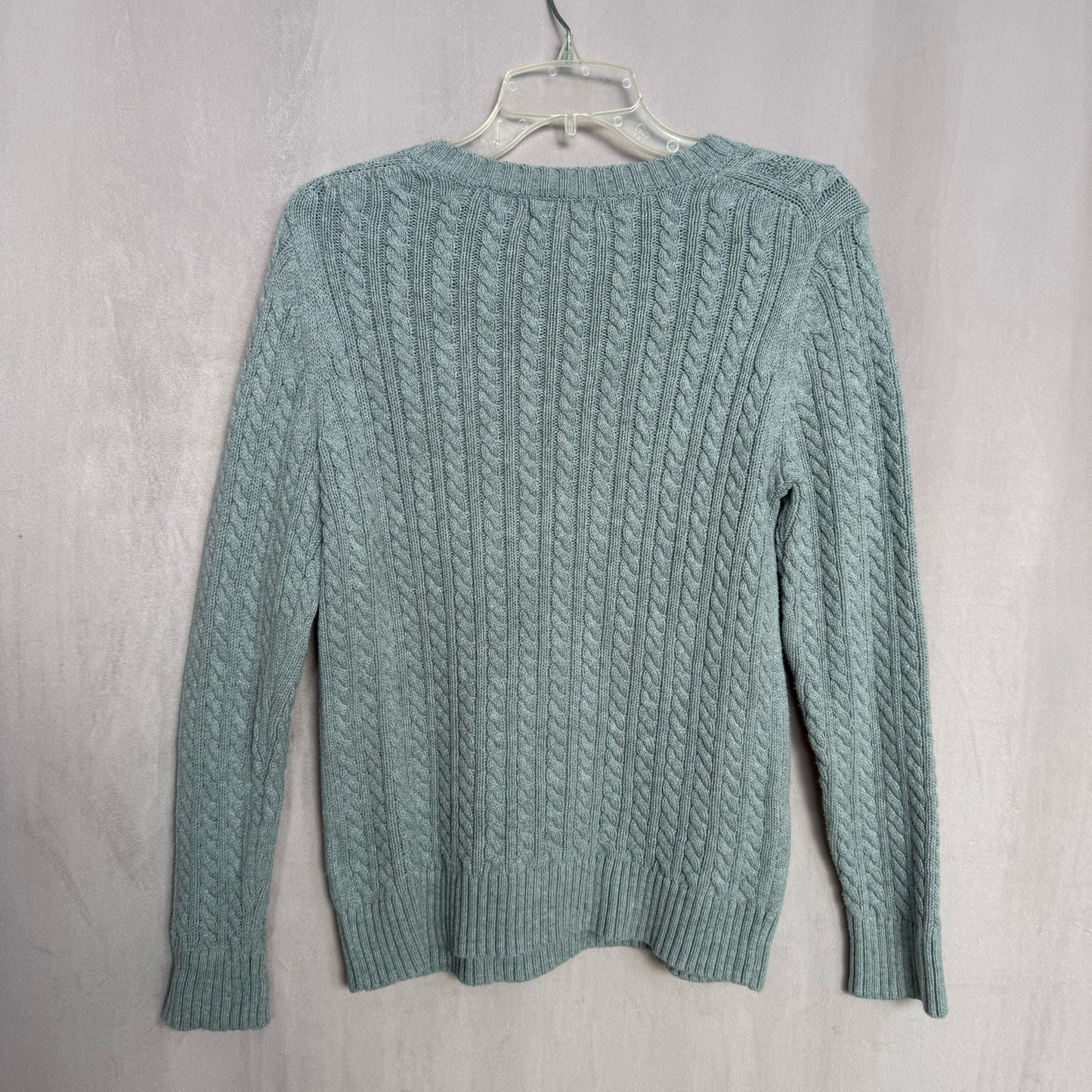 Secondhand Amazon Essentials Gray Cable Knit Sweater, Size Small