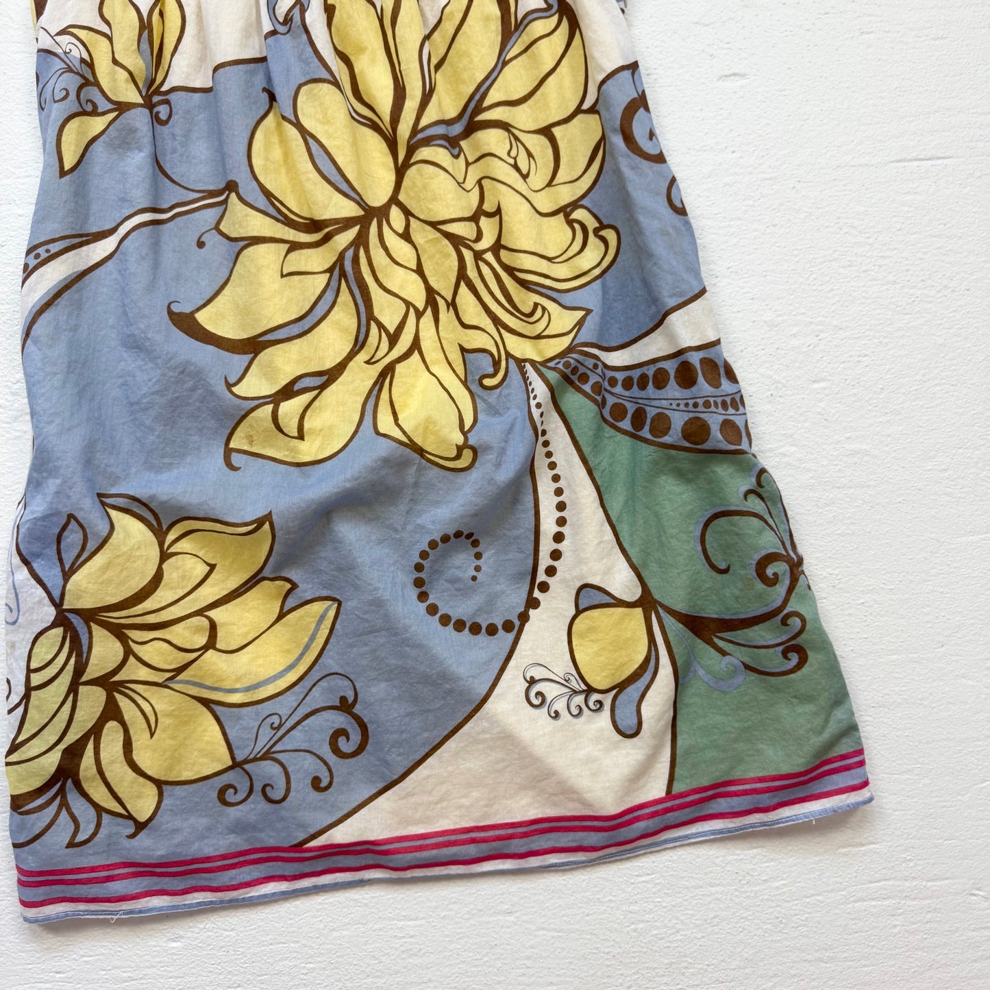 Secondhand BCBG Paris Yellow Floral Cotton Mini Dress, Size 4