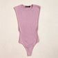 Secondhand Blush Pink Ribbed Drop Armhole Bodysuit, Size Small