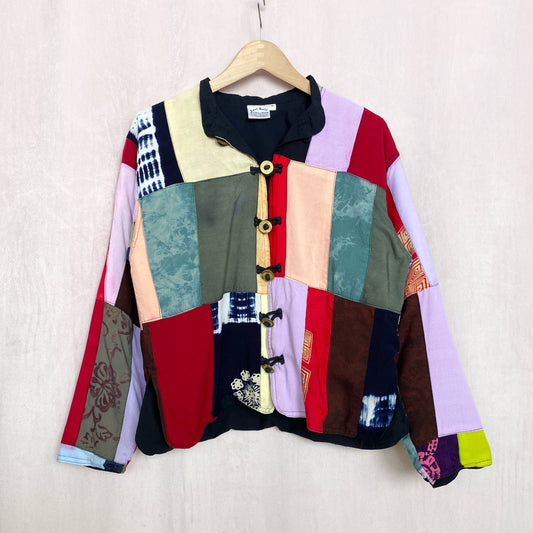 Vintage Kosi Bali Patchwork Quilted Jacket, Size Medium