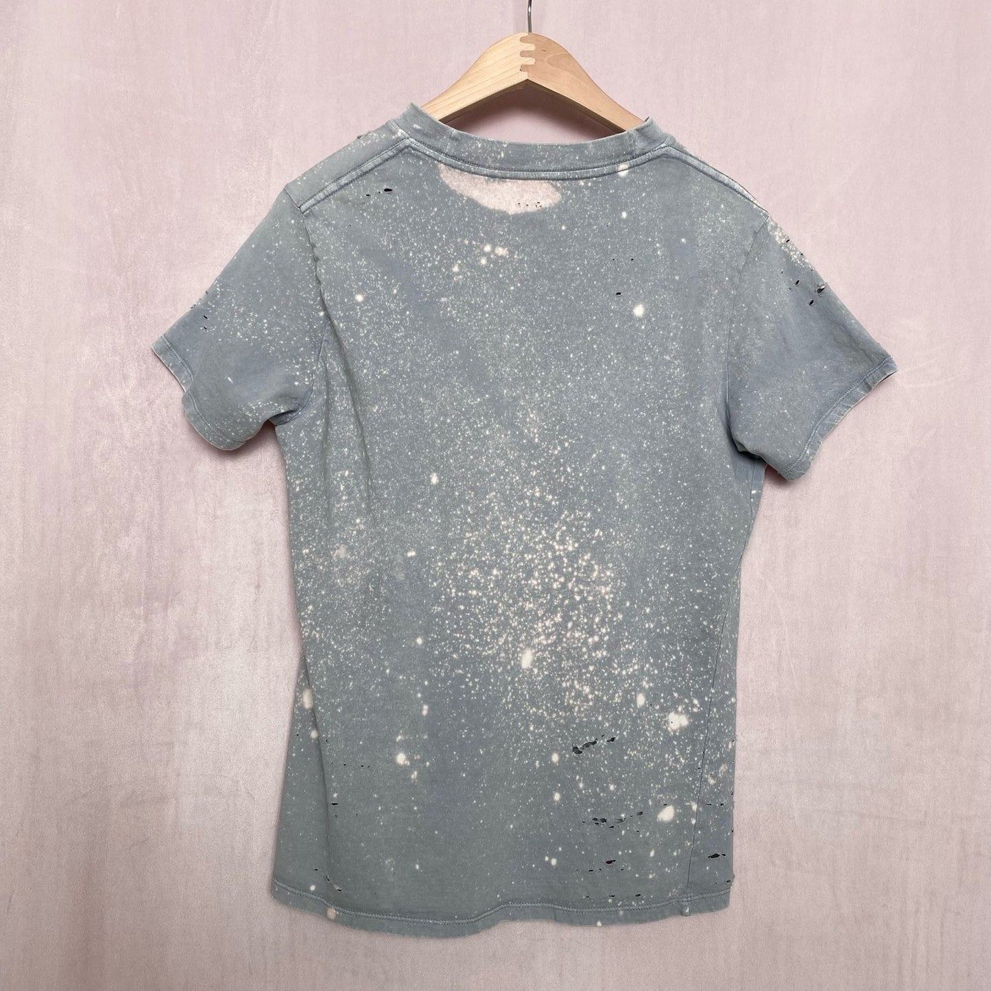 Upcycled Distressed Acid Wash USA Graphic Tee, Size Large