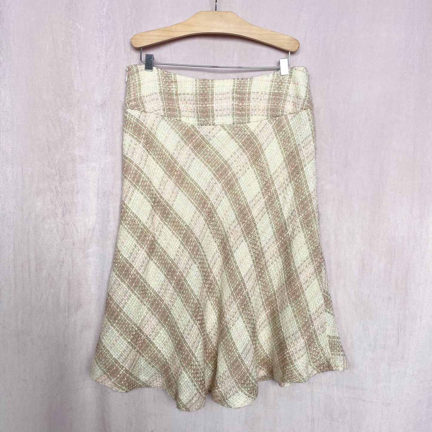 Secondhand Merona Knit Plaid Midi Skirt, Size 4