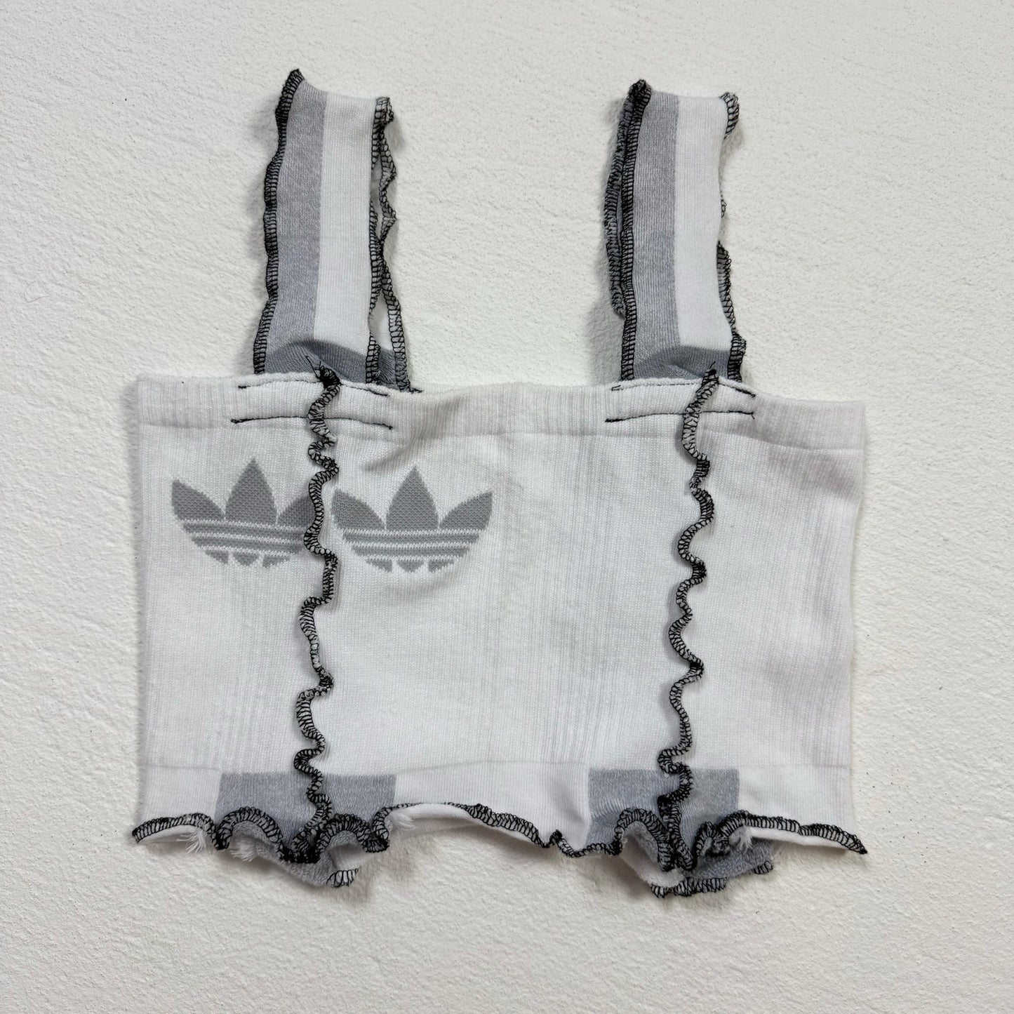Secondhand Upcycled Adidas Originals Sock Crop Top, Size XS