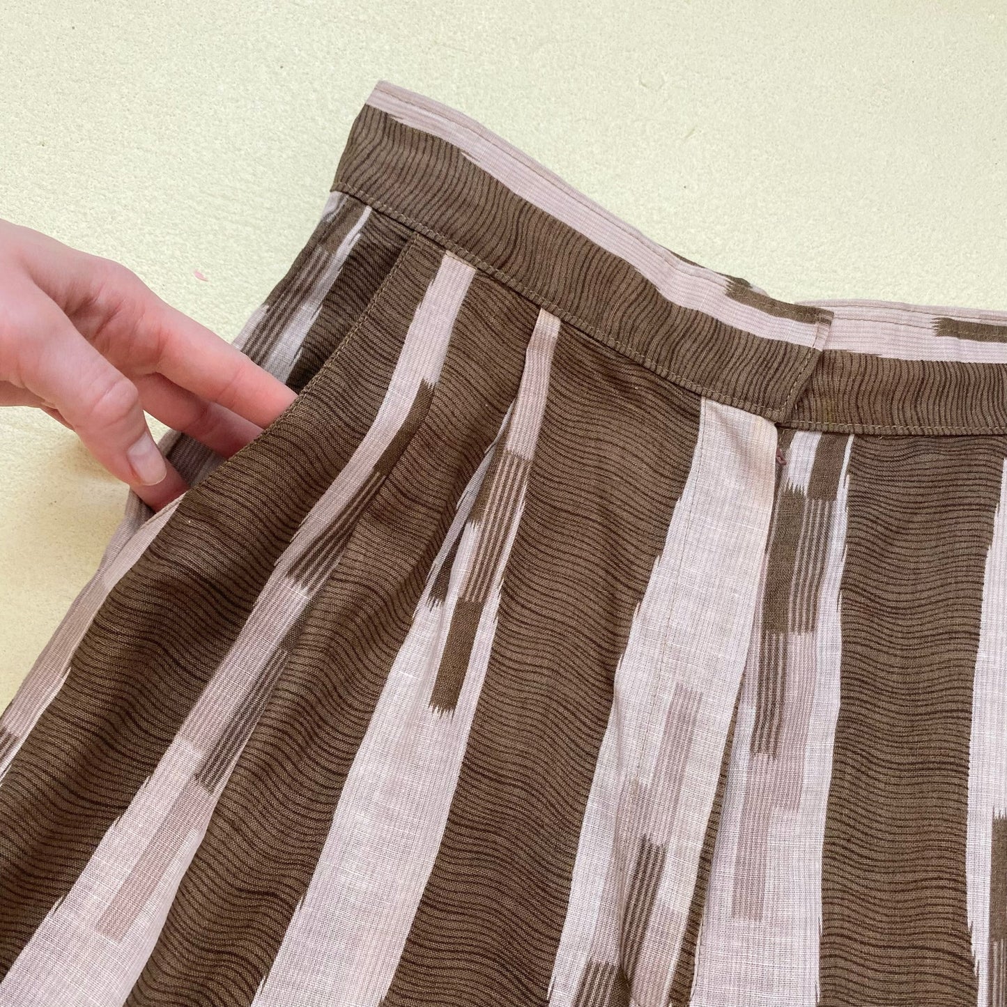 Vintage Brown Striped Lightweight Trousers, Size Small