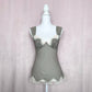 Vintage Trina Turk Lace Stripe Cami Slip Tank Top, Size Small