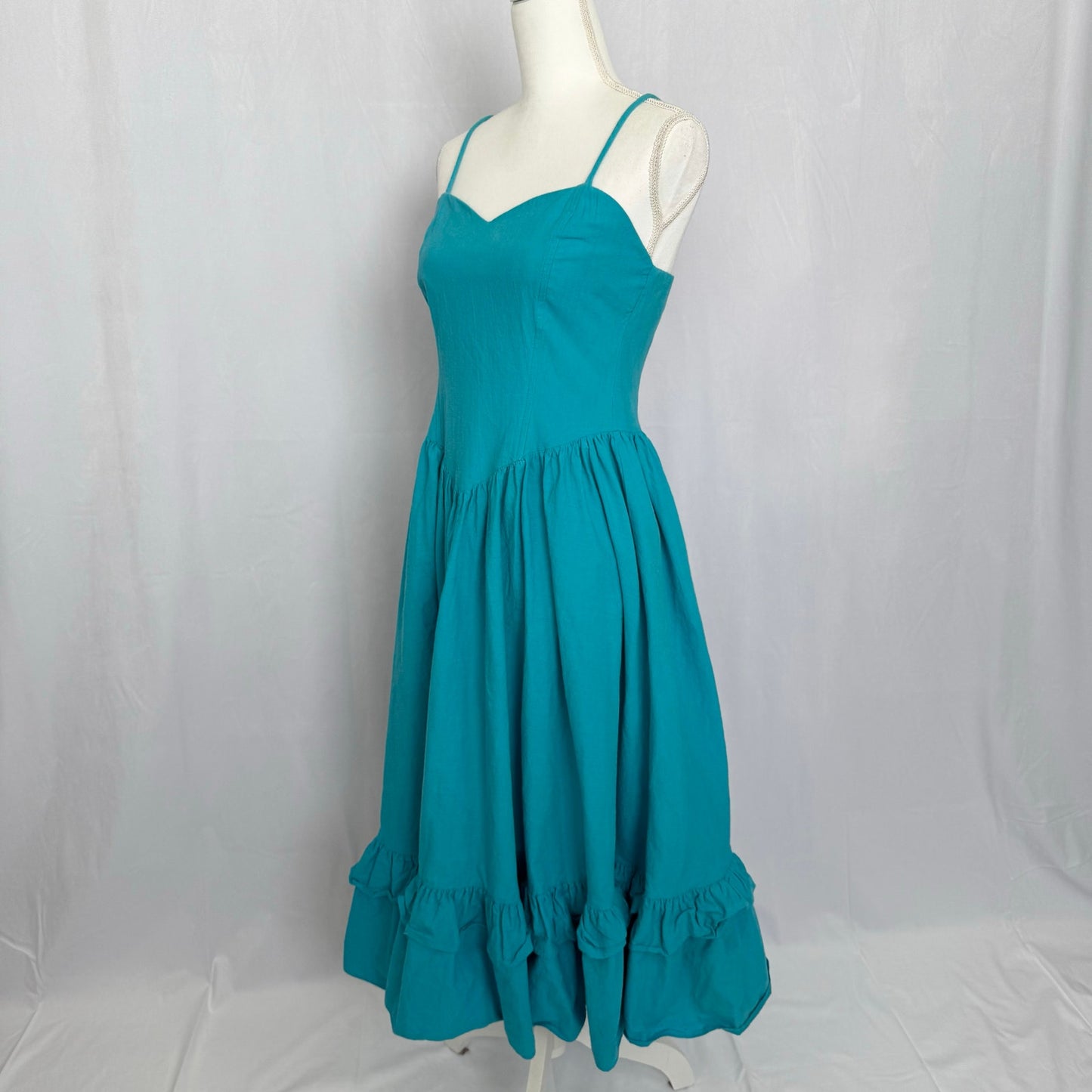 Vintage Impromptu Fit & Flare Ruffle Hem Midi Dress, Size 7/8