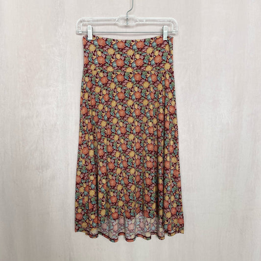 Secondhand LuLaRoe Floral High Low Midi Skirt, Size XS