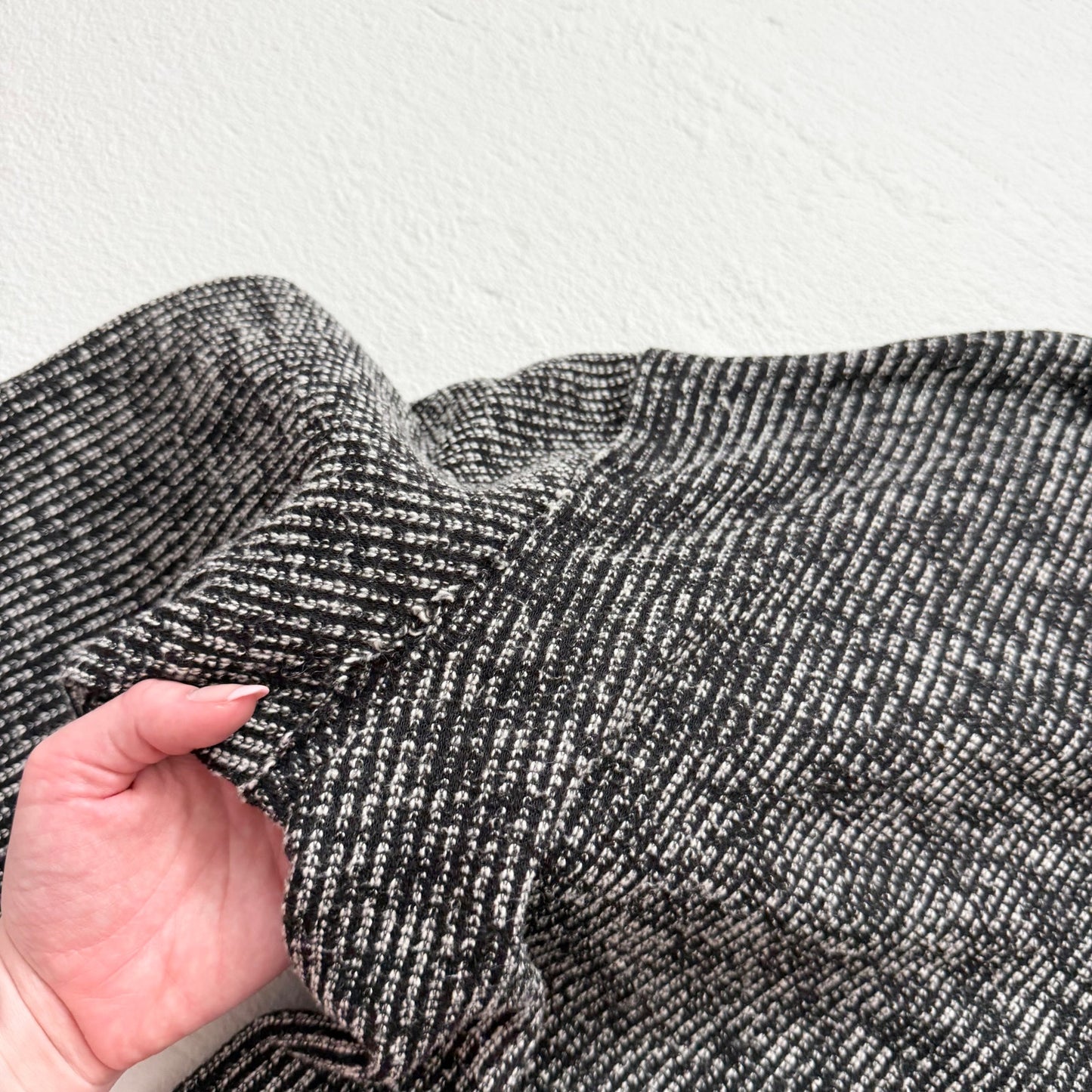 Secondhand Project Social T Knit Cropped Turtleneck Sweater Raw Hem Oversized, Size Medium