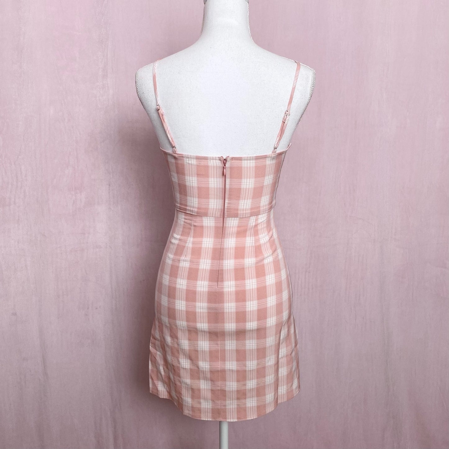 Secondhand Nordstrom BP Pink Plaid Mini Dress, Size XS