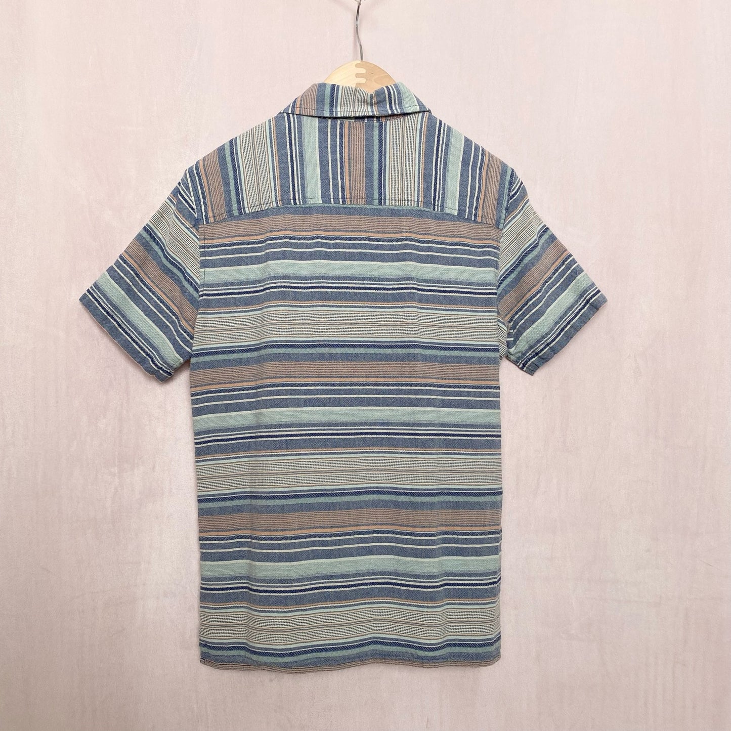 Secondhand Goodfellow Stripe Button Down Short Sleeve Shirt, Size Small