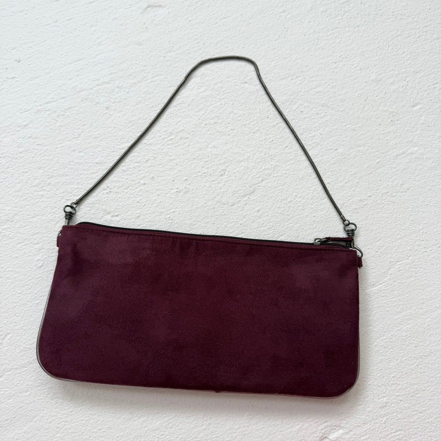 Y2K Victoria’s Secret Plum Suede Heart Cutout Shoulder Bag