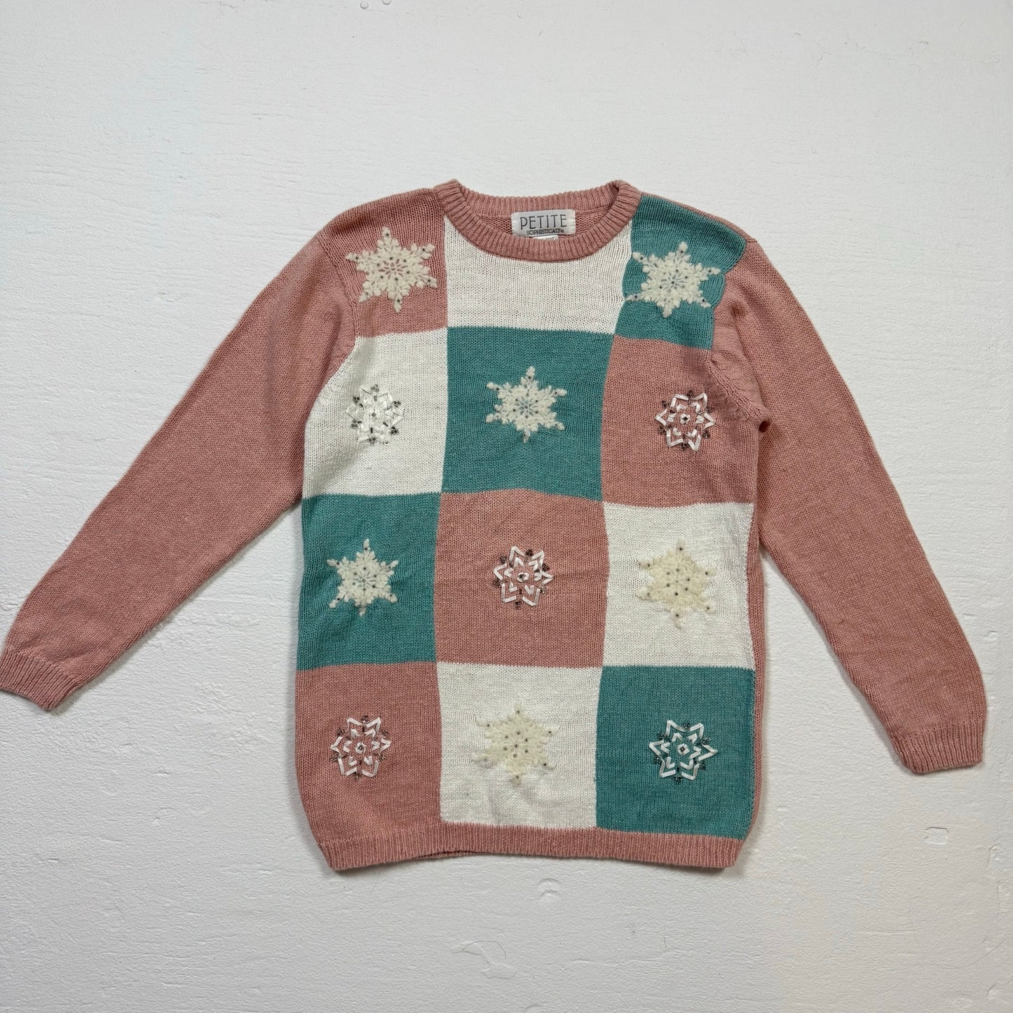 Vintage Petite Sophisticate Snowflake Sweater, Size Small