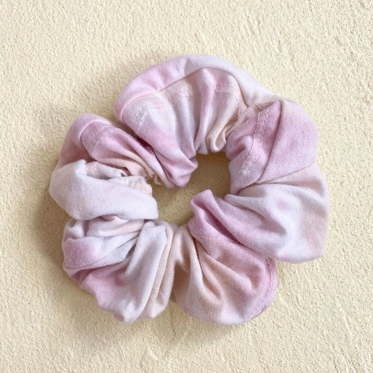 Scrap Fabric Pink Peach Tie Dye Jumbo Scrunchie