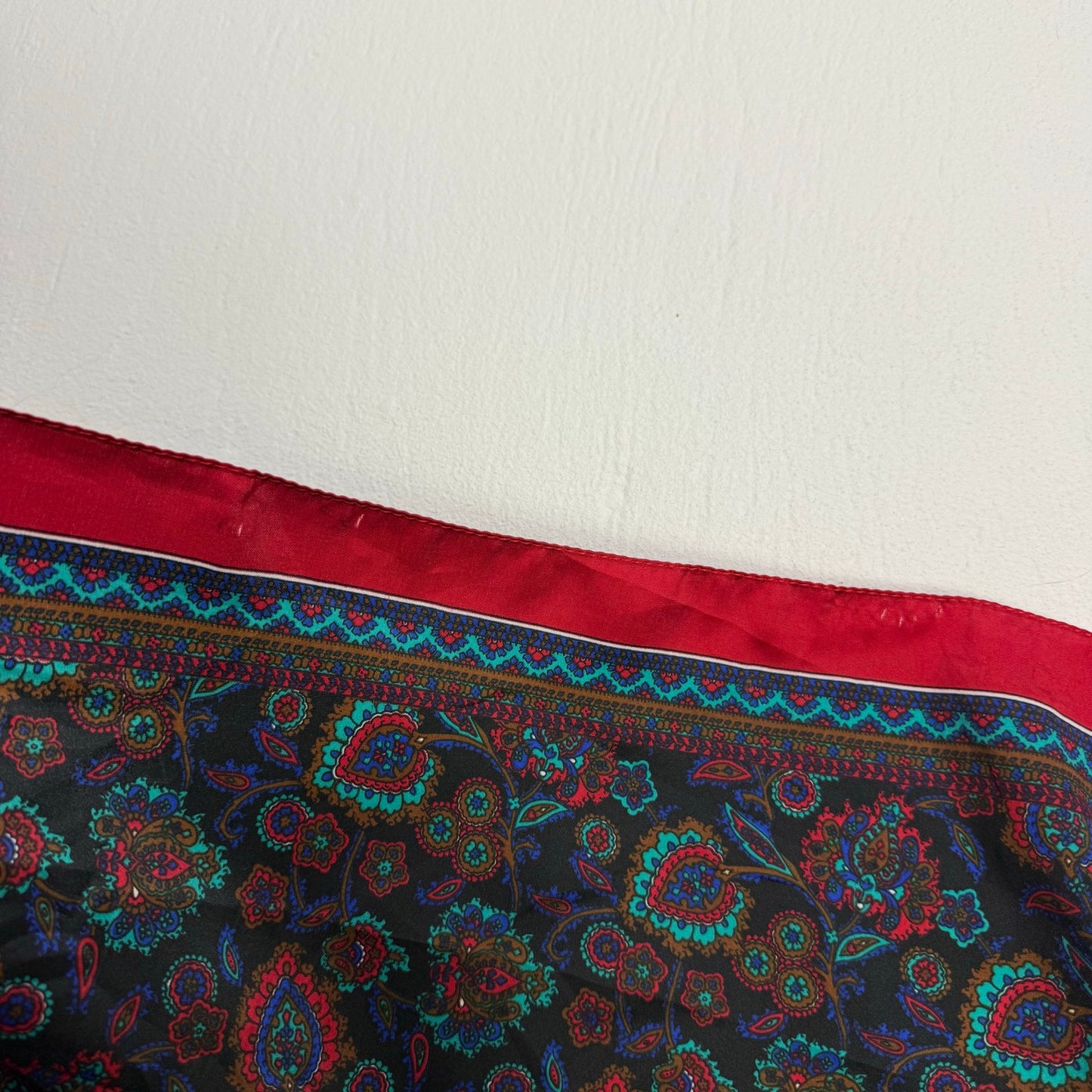 Vintage Silk Floral Square Scarf