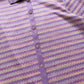 Secondhand Purple Zigzag Metallic Stripe Knit Button Up Rhinestone Collar, Size XL