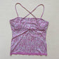 Y2K Banana Republic Pink Floral Lace Hem Cami, Size Medium
