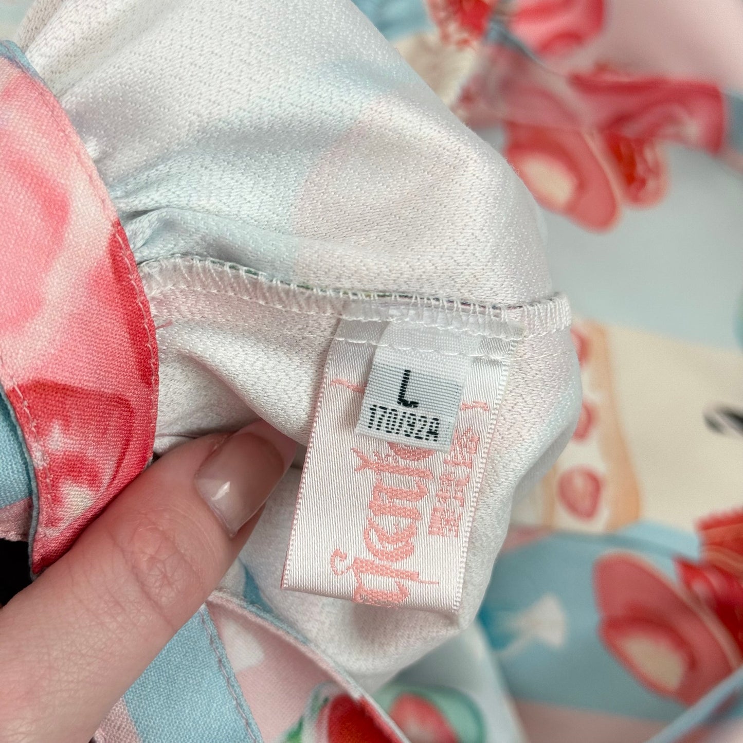 Secondhand Infanta Strawberry Sweet Lolita Babydoll Dress Ruffle Hem, Size Large