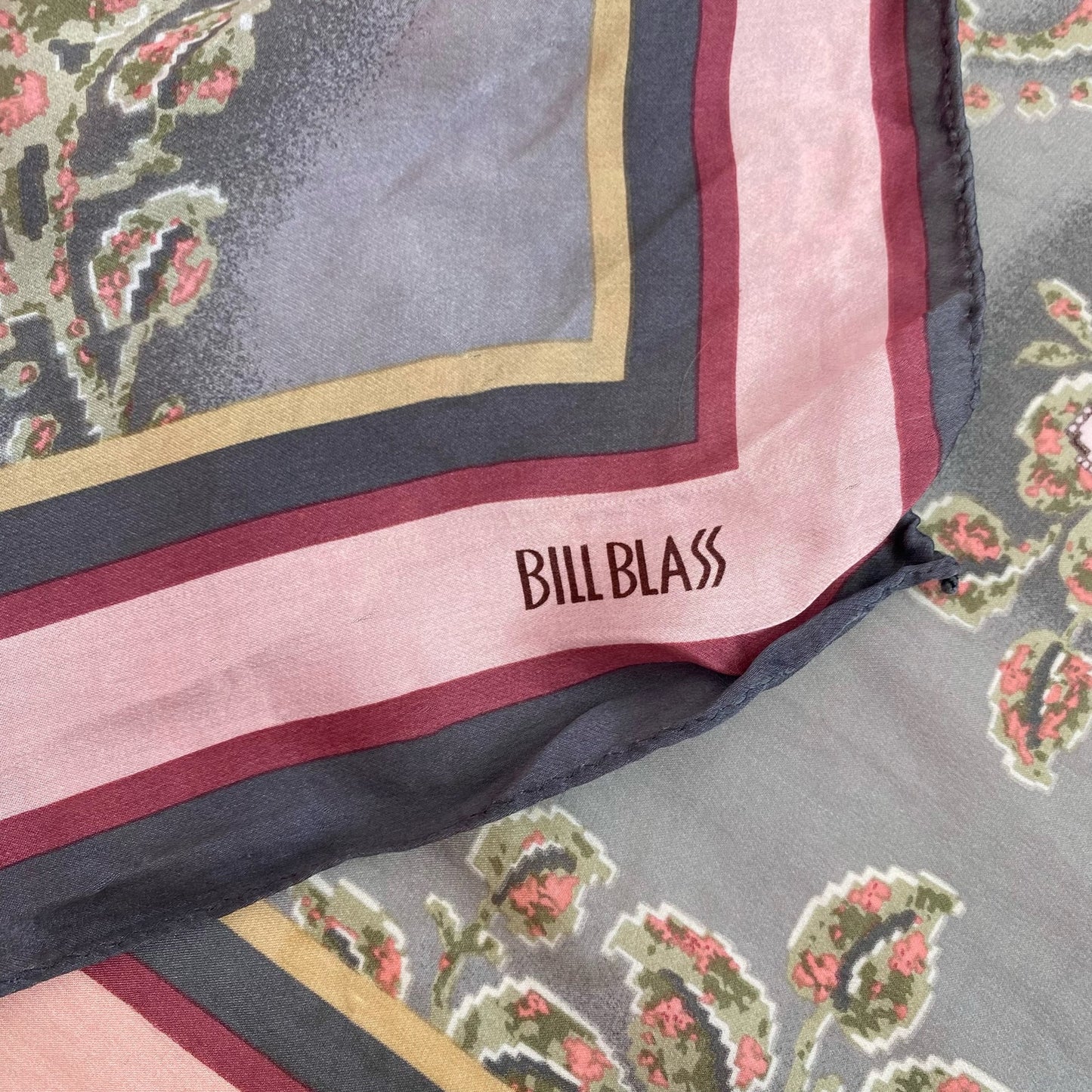 Vintage Bill Blass Floral Silk Scarf Shawl