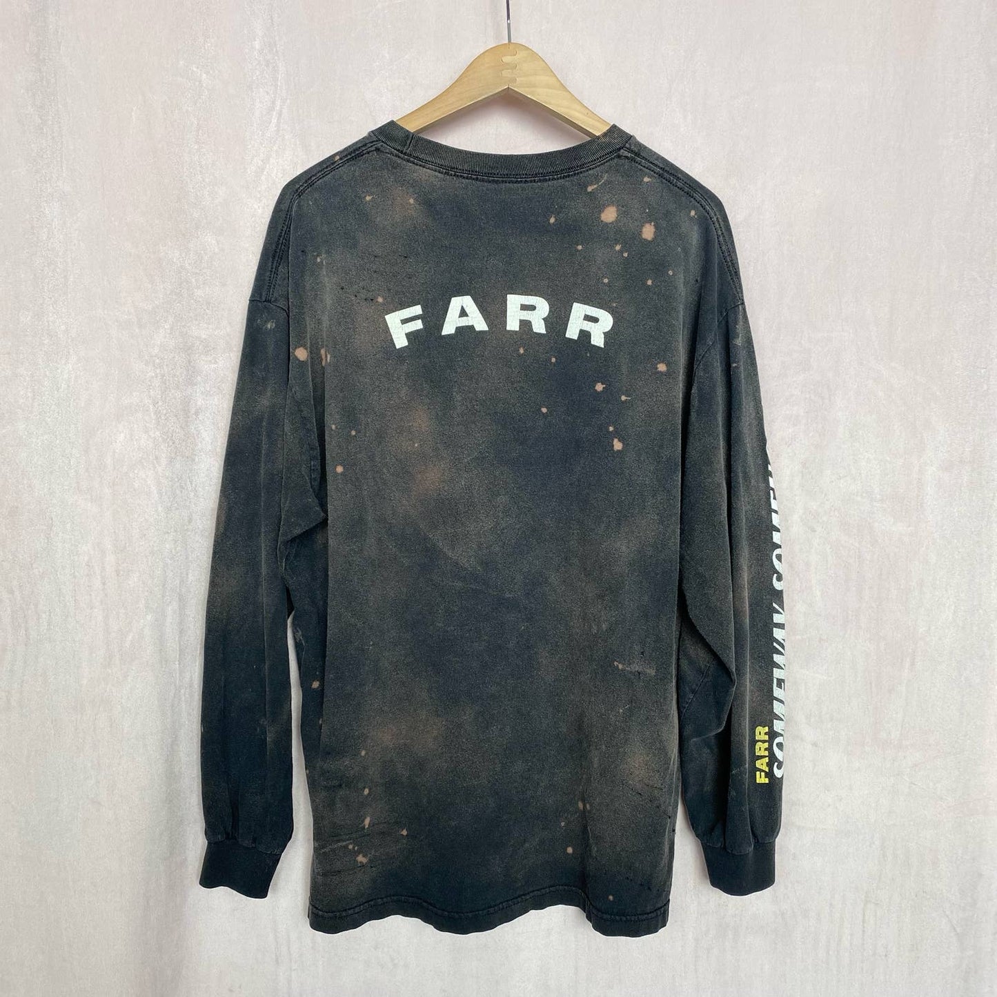 Upcycled Farr Distressed Long Sleeve T-Shirt, Size XL