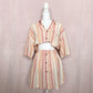 Upcycled Vintage Crop Button Up Shirt & Skirt Set, Size S/M
