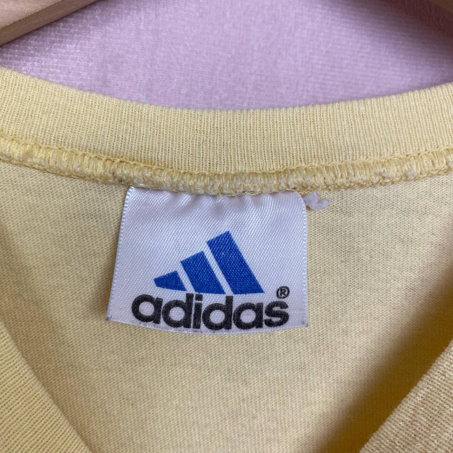 Reworked Adidas Distressed Yellow Crop Tank, Size Small
