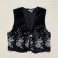 Vintage Wrapper Embroidered Velvet Vest, Size Small