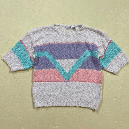 Vintage 80s Jason Maxwell Short Sleeve Sweater, Size Large